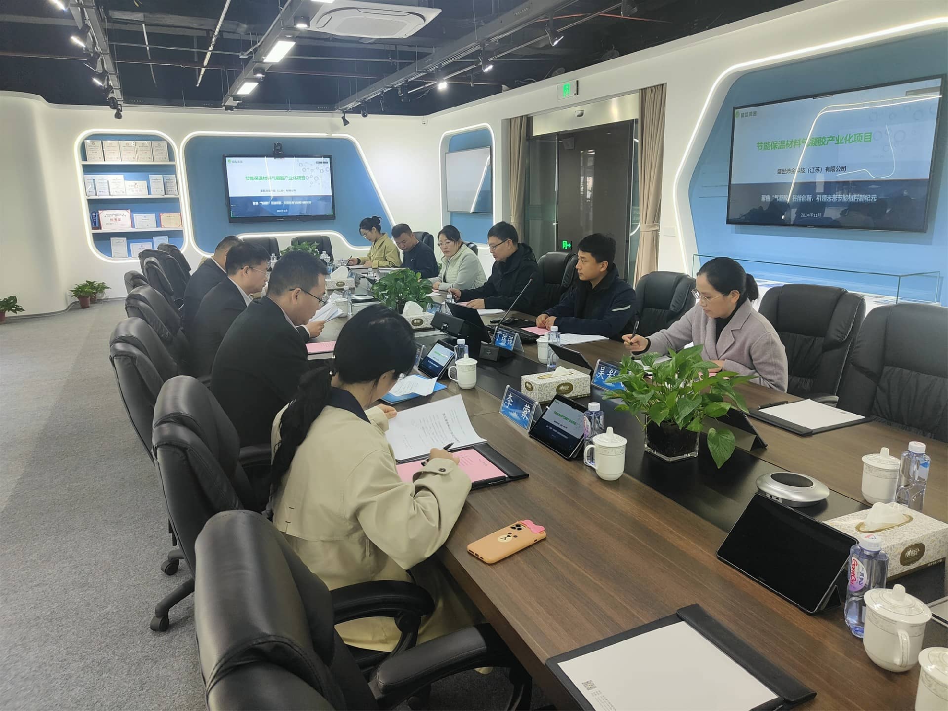 连云港市科技局副局长郑刚一行莅临我司核查交流“节能保温材料气凝胶中试项目”